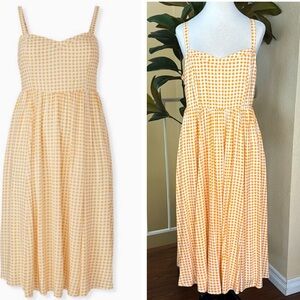 Torrid Midi Challis Skater Yellow Plaid Dress 0/L US 12